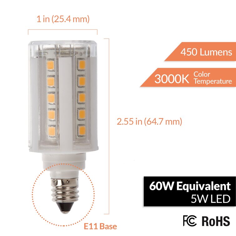 Newhouse Lighting 60 Watt Equivalent T4 E11 Mini Candelabra 3000K